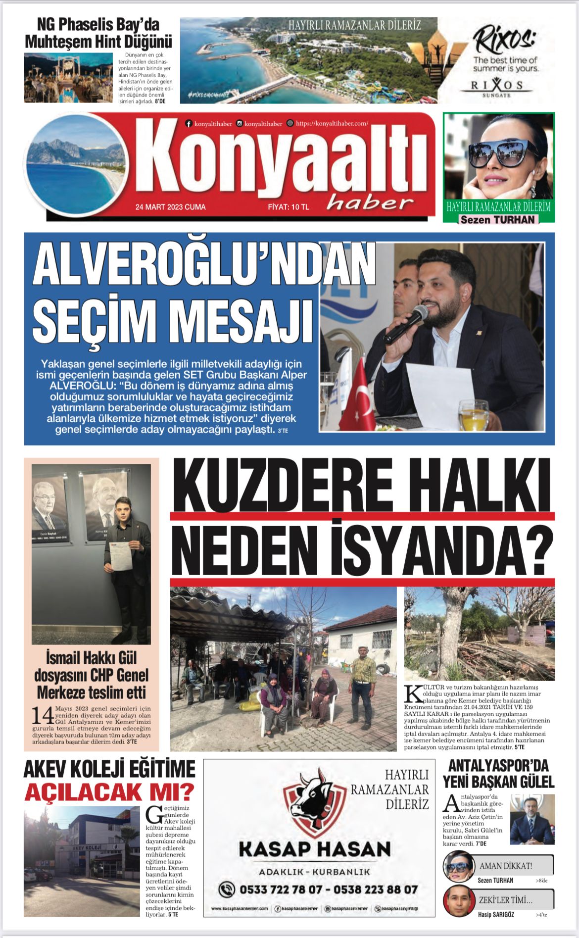 24 MART 2023 KONYAALTI HABER GAZETESİ