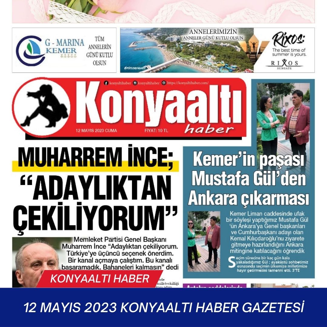 12 mayıs 2023 konyaaltı haber gazetesi