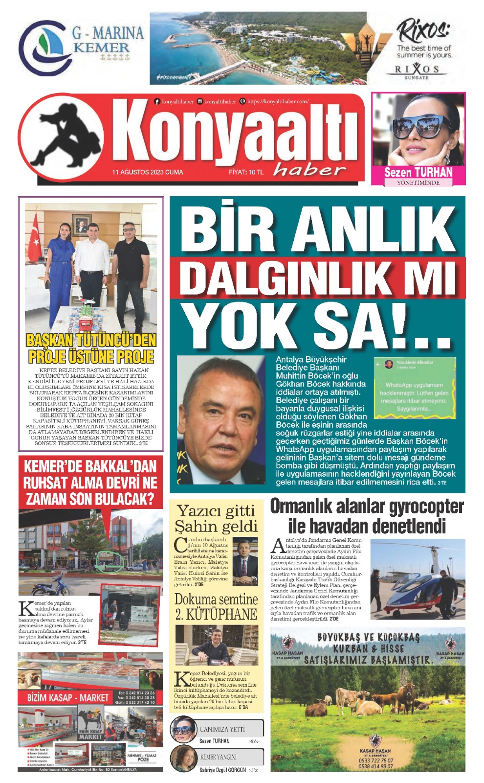 11 AĞUSTOS 2023 KONYAALTI HABER GAZETESİ