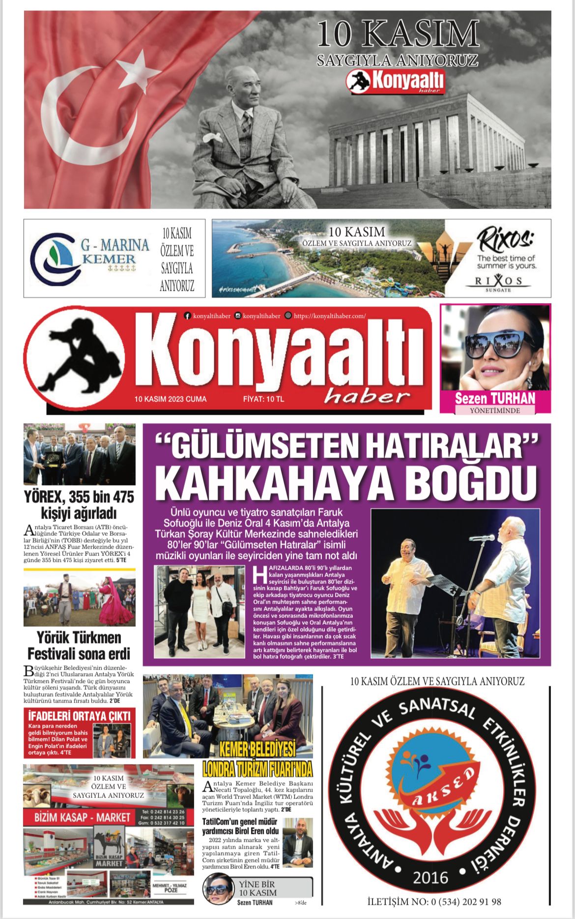 10 KASIM 2023 KONYAALTI HABER GAZETESİ