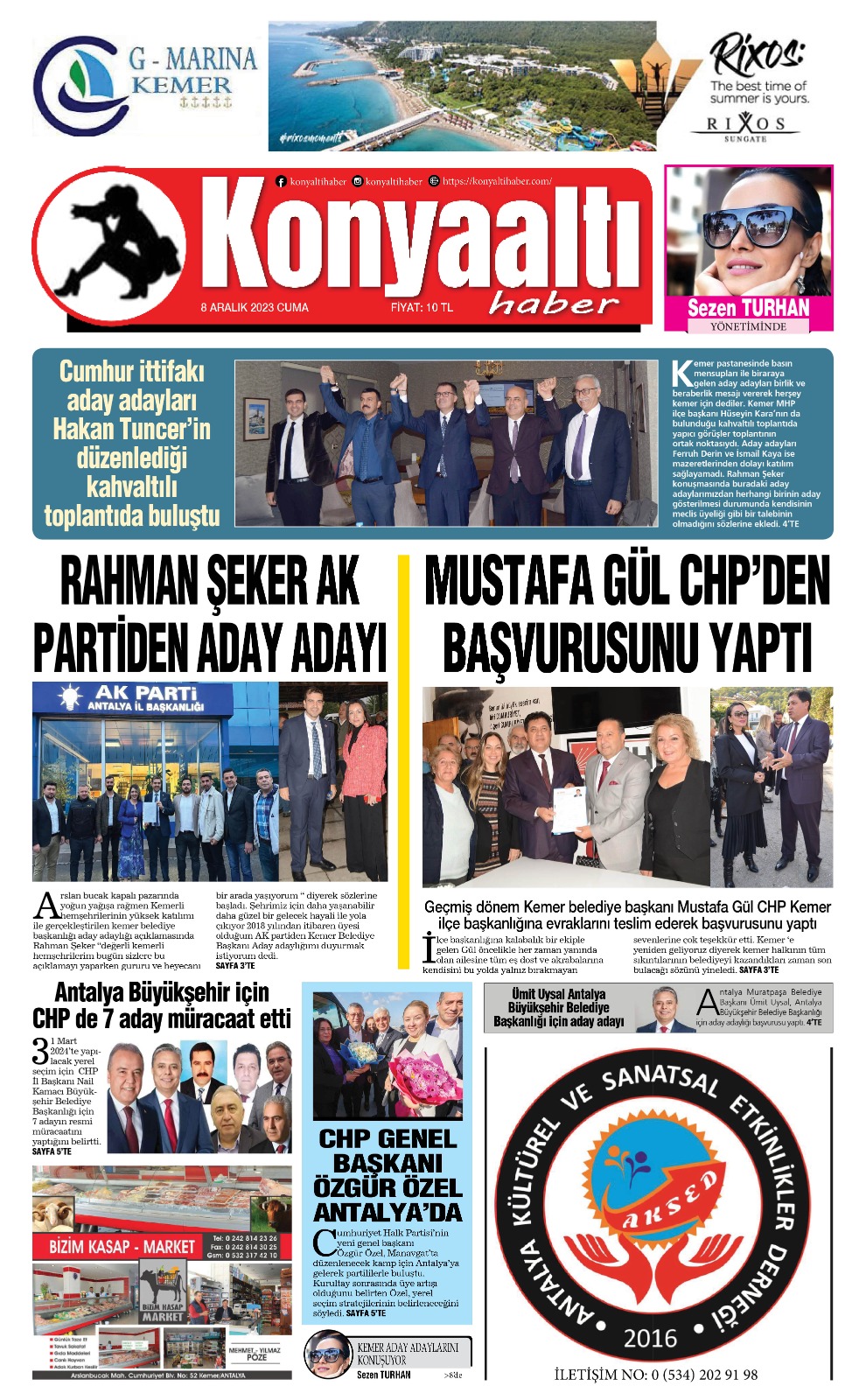 8 ARALIK 2023 KONYAALTI HABER GAZETESİ