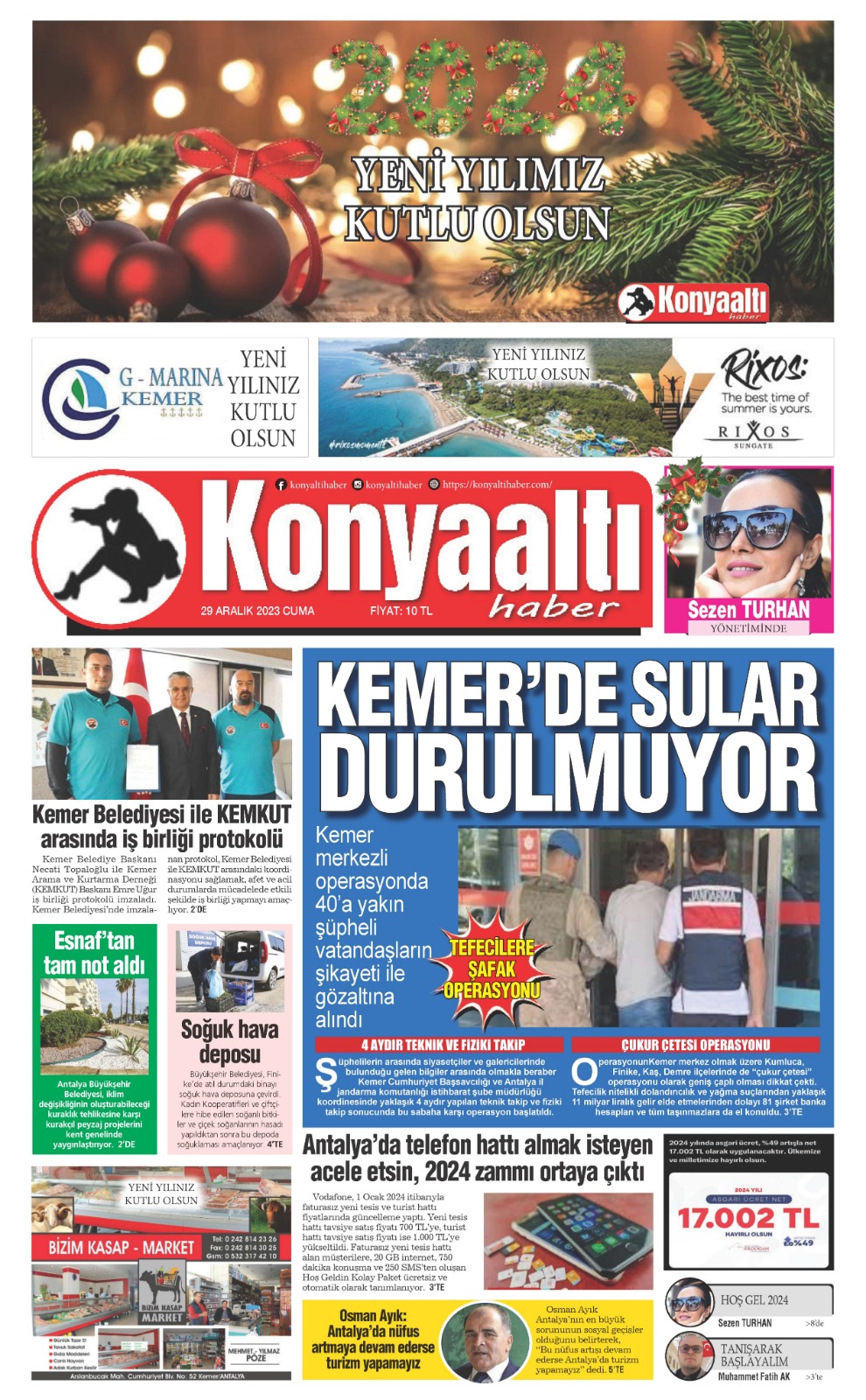 29 Aralık 2023 Konyaaltı Haber gazetesi