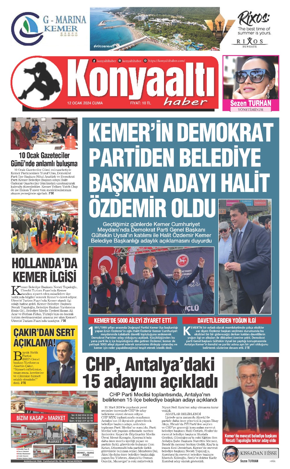 12 OCAK 2024 KONYAALTI HABER GAZETESİ