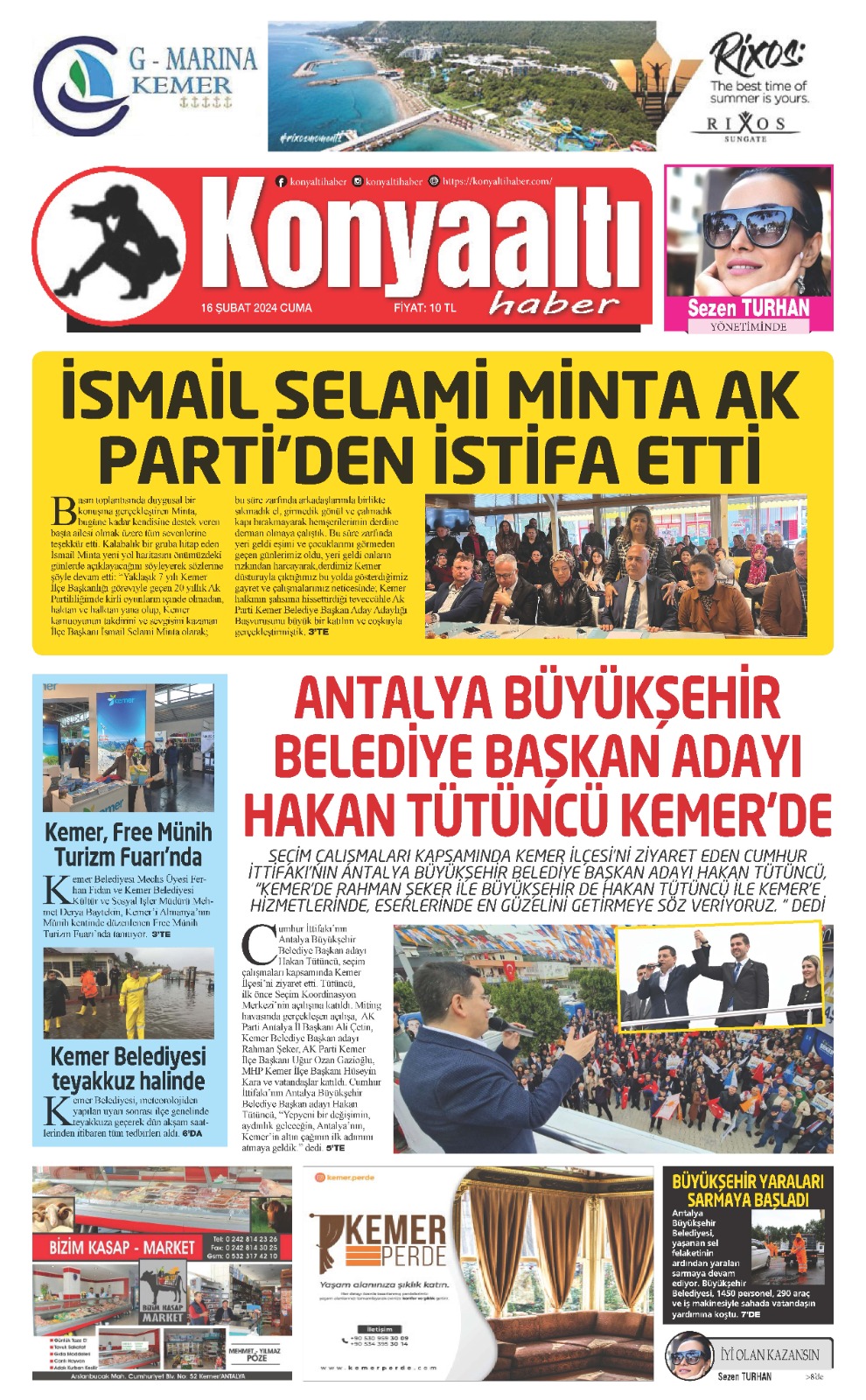 16 şŞUBAT 2024 KONYAALTI HABER GAZETESİ