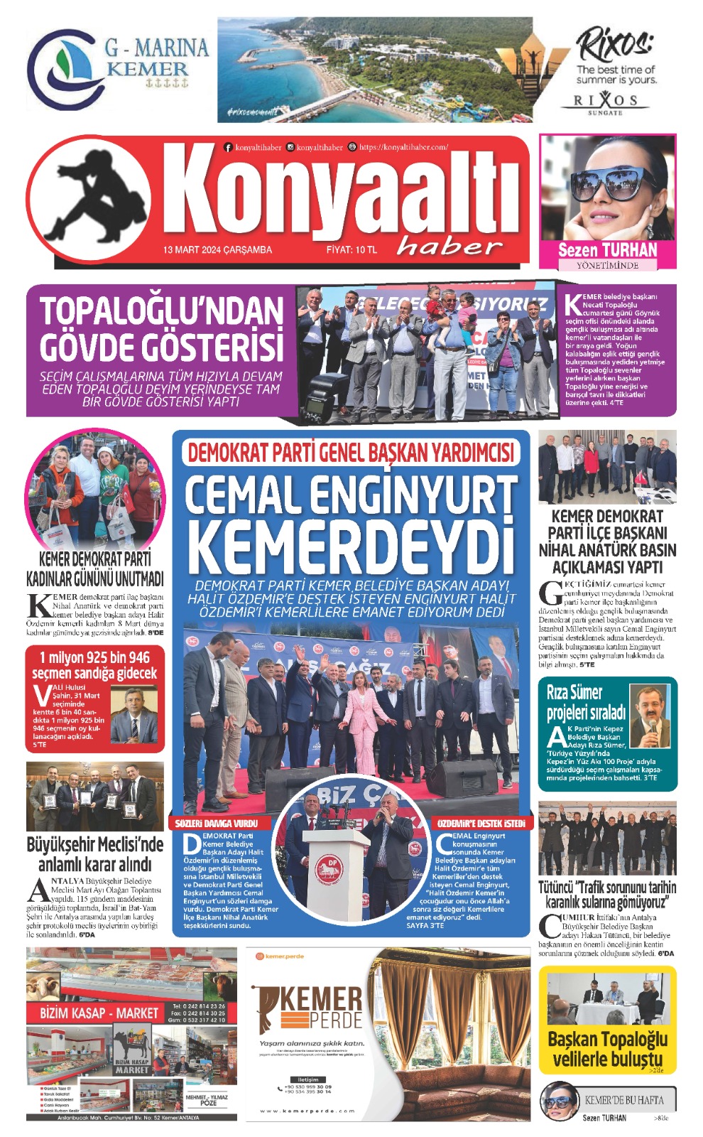 13 MART 2024 KONYAALTI HABER GAZETESİ