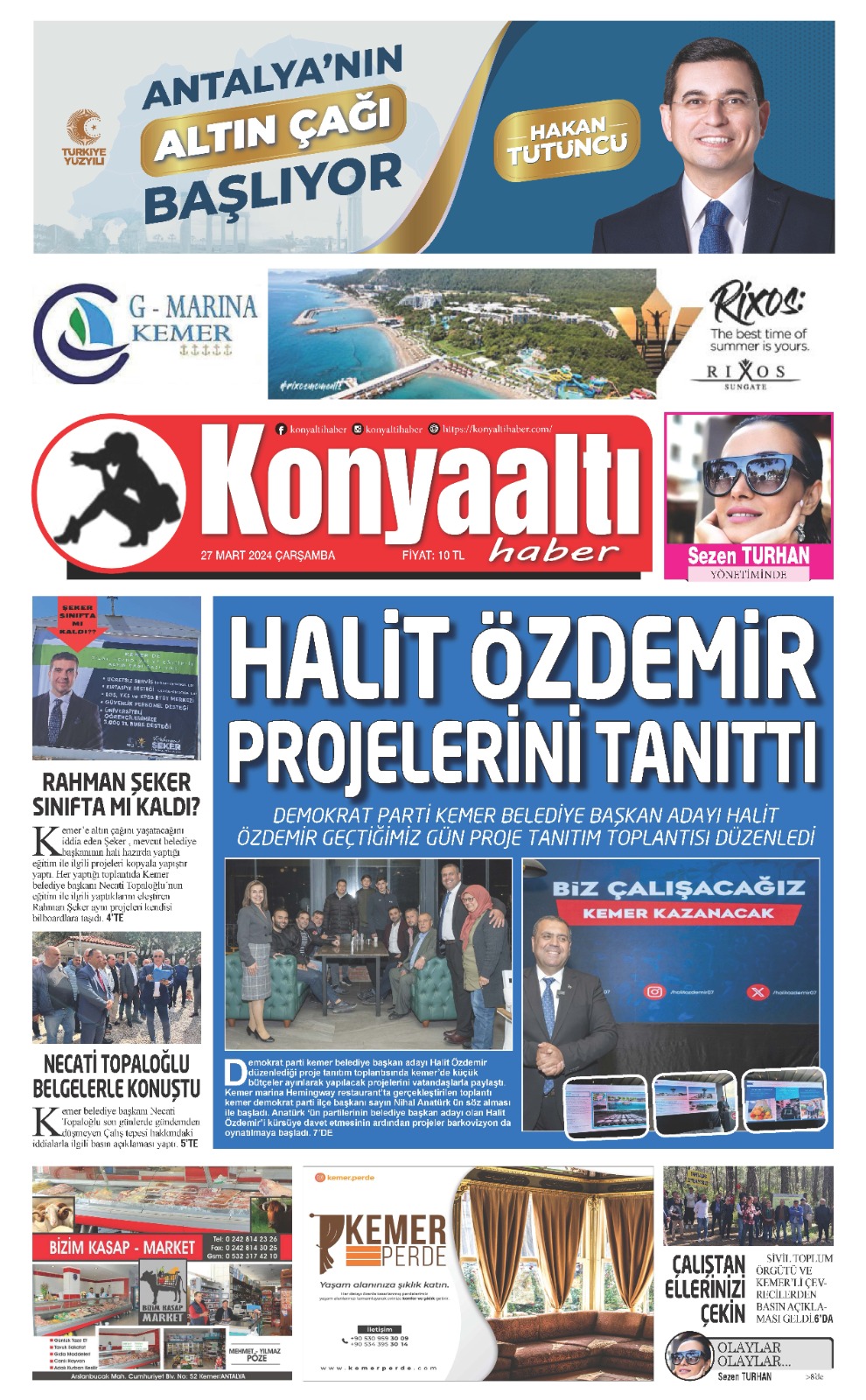 27 MART 2024 KONYAALTI HABER GAZETESİ