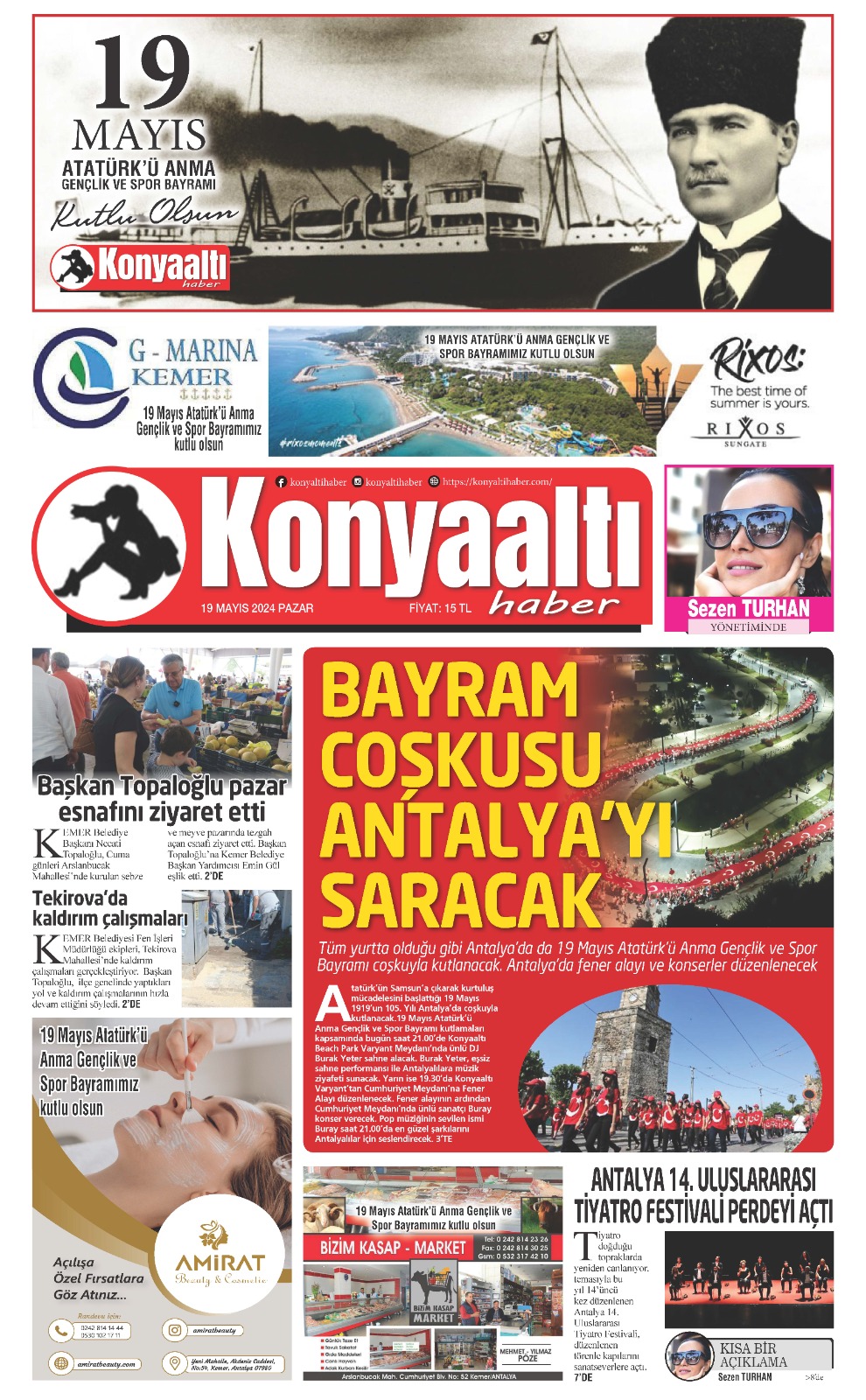 19 MAYIS 2024 KONYAALTI HABER GAZETESİ