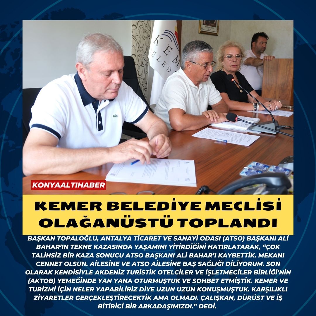 Kemer Belediye Meclisi olağanüstü toplandı