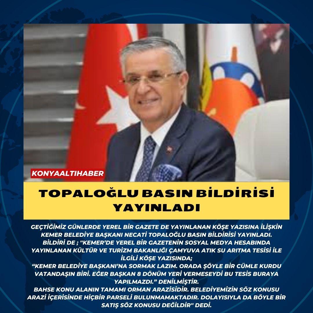 TOPALOĞLU BASIN BİLDİRİSİ YAYINLADI