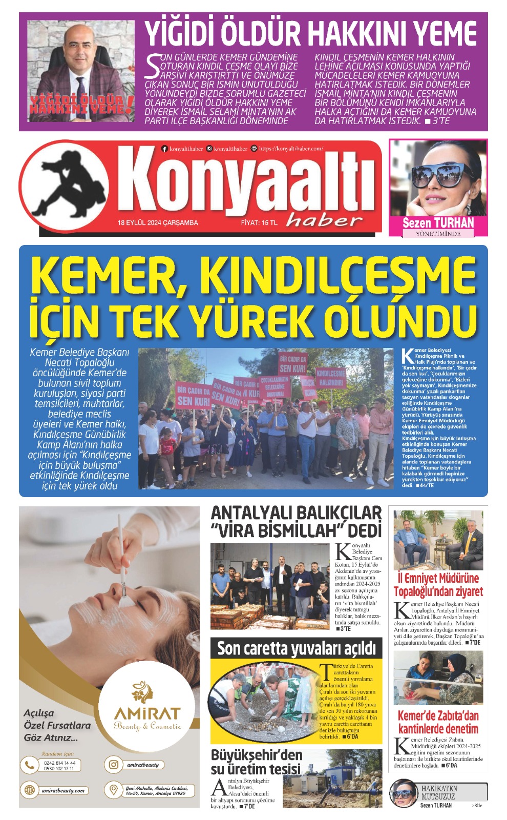 18 EYLÜL 2024 KONYAALTI HABER GAZETESİ