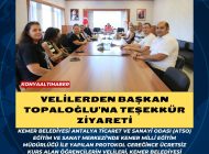 Velilerden Başkan Topaloğlu’na teşekkür ziyareti