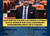 CHP ANTALYA MİLLETVEKİLİ AYKUT KAYA  KEMER BALIKÇI BARINAĞI SORUNUNU MECLİS’E TAŞIDI.