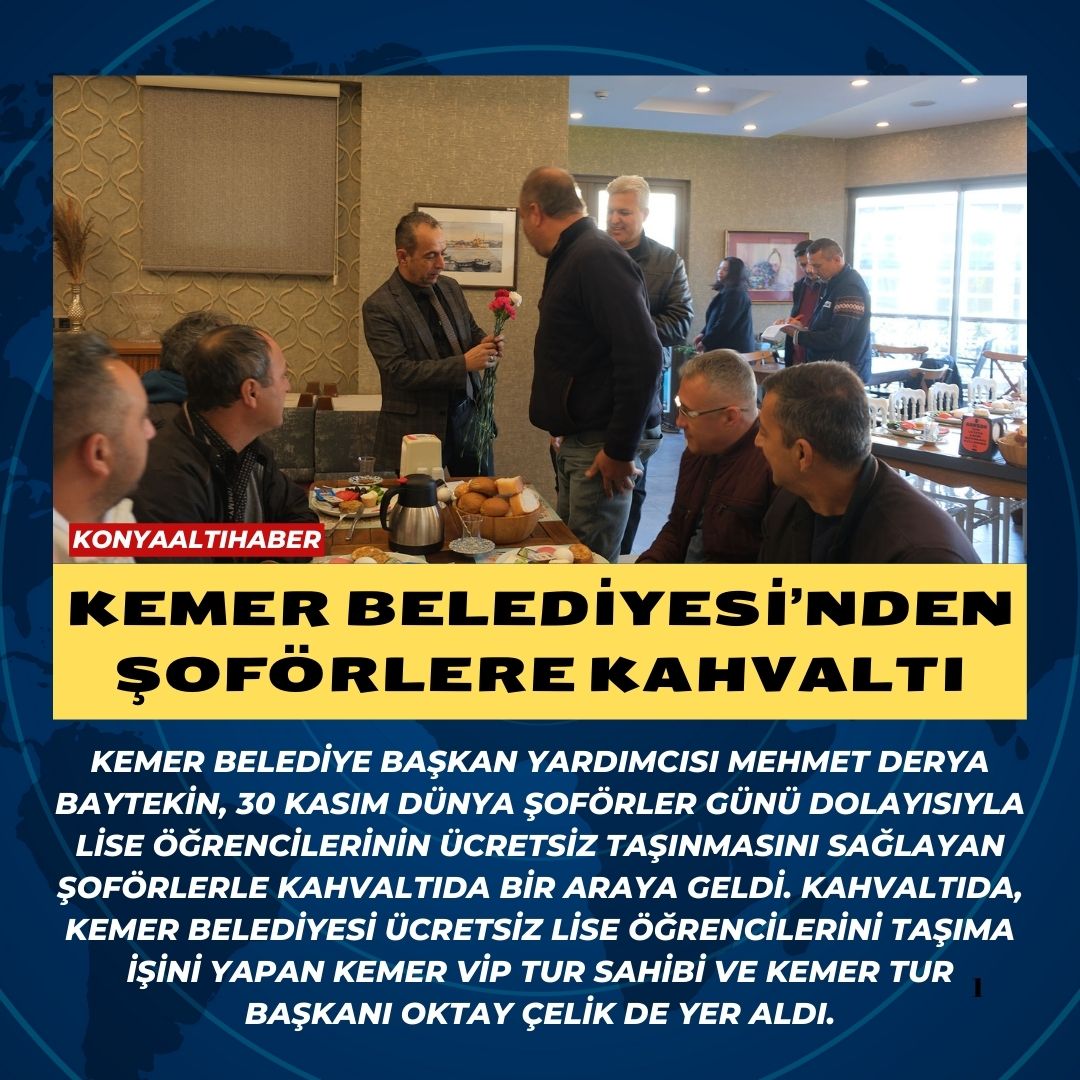 Kemer Belediyesi’nden şoförlere kahvaltı