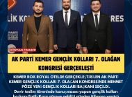 AK PARTİ KEMER GENÇLİK KOLLARI 7. OLAĞAN KONGRESİ GERÇEKLEŞTİ