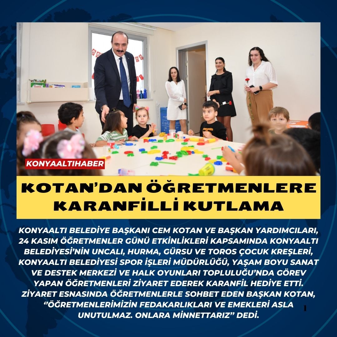 KOTAN’DAN ÖĞRETMENLERE KARANFİLLİ KUTLAMA