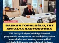 Başkan Topaloğlu, TRT Antalya Radyosu’nda 