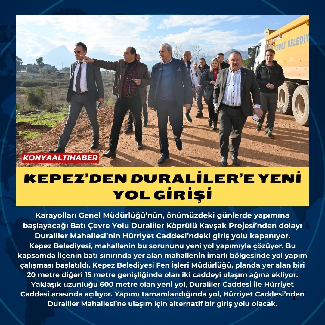 Kepez’den Duraliler’e yeni yol girişi