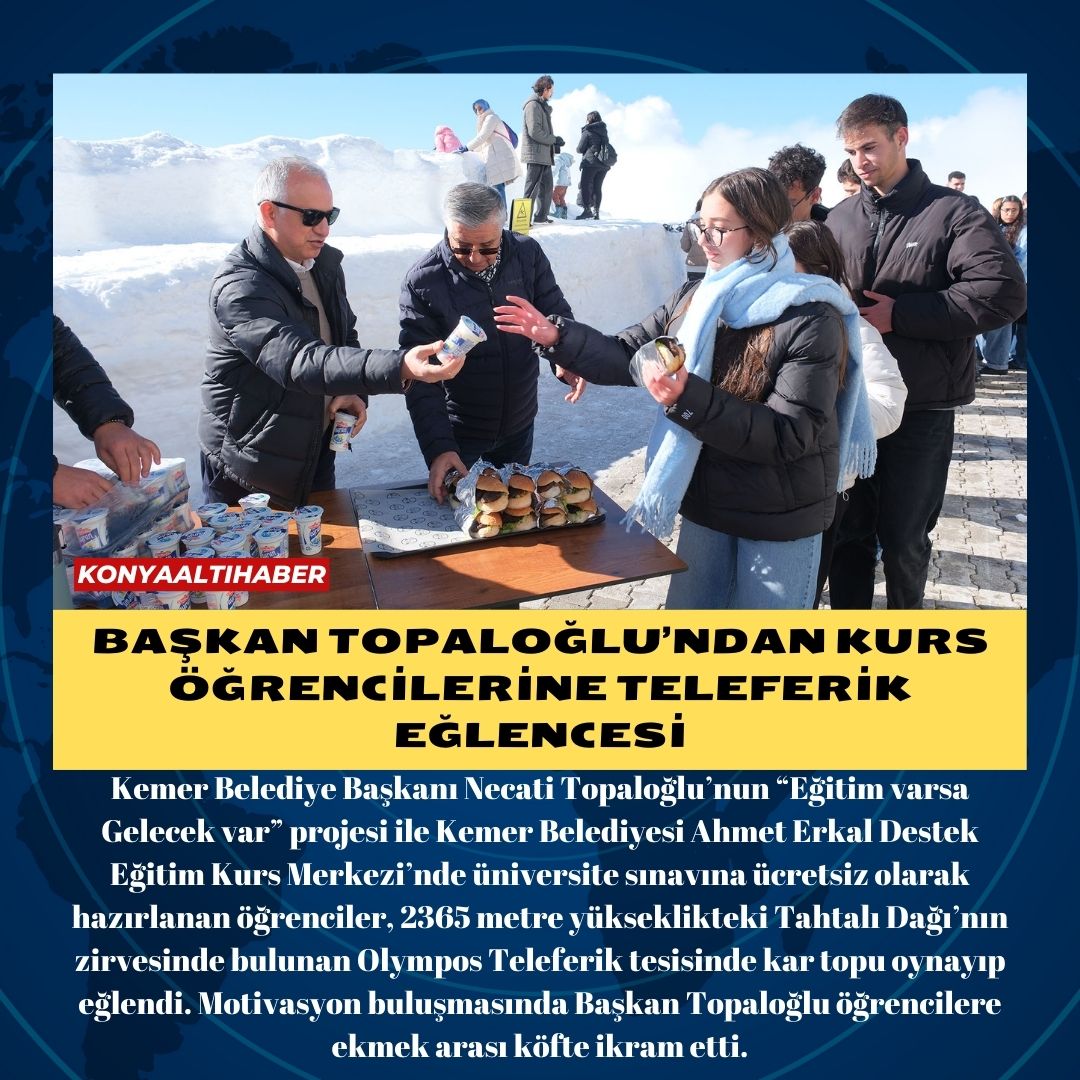 Başkan Topaloğlu’ndan kurs öğrencilerine teleferik eğlencesi