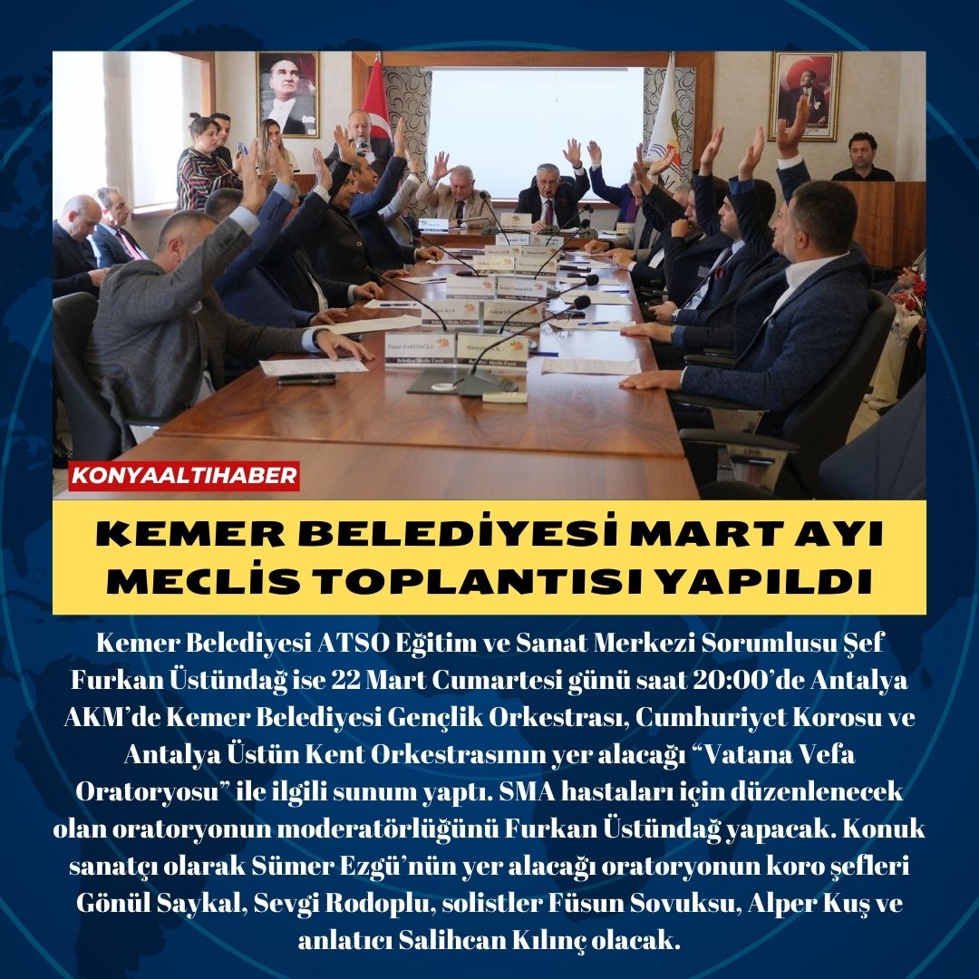 Kemer Belediyesi Mart ayı meclis toplantısı yapıldı