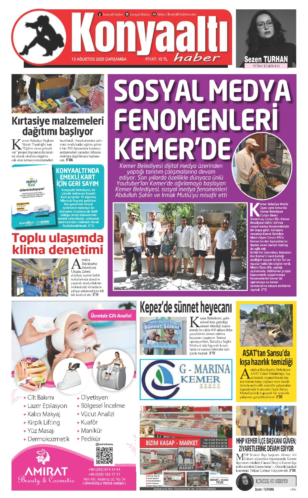 13 AĞUSTOS 2025 KONYAALTI HABER GAZETESİ
