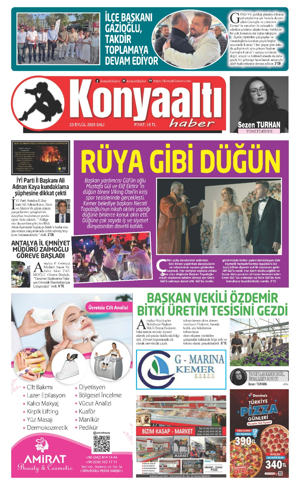 23 EYLÜL 2025 KONYAALTI HABER GAZETESİ
