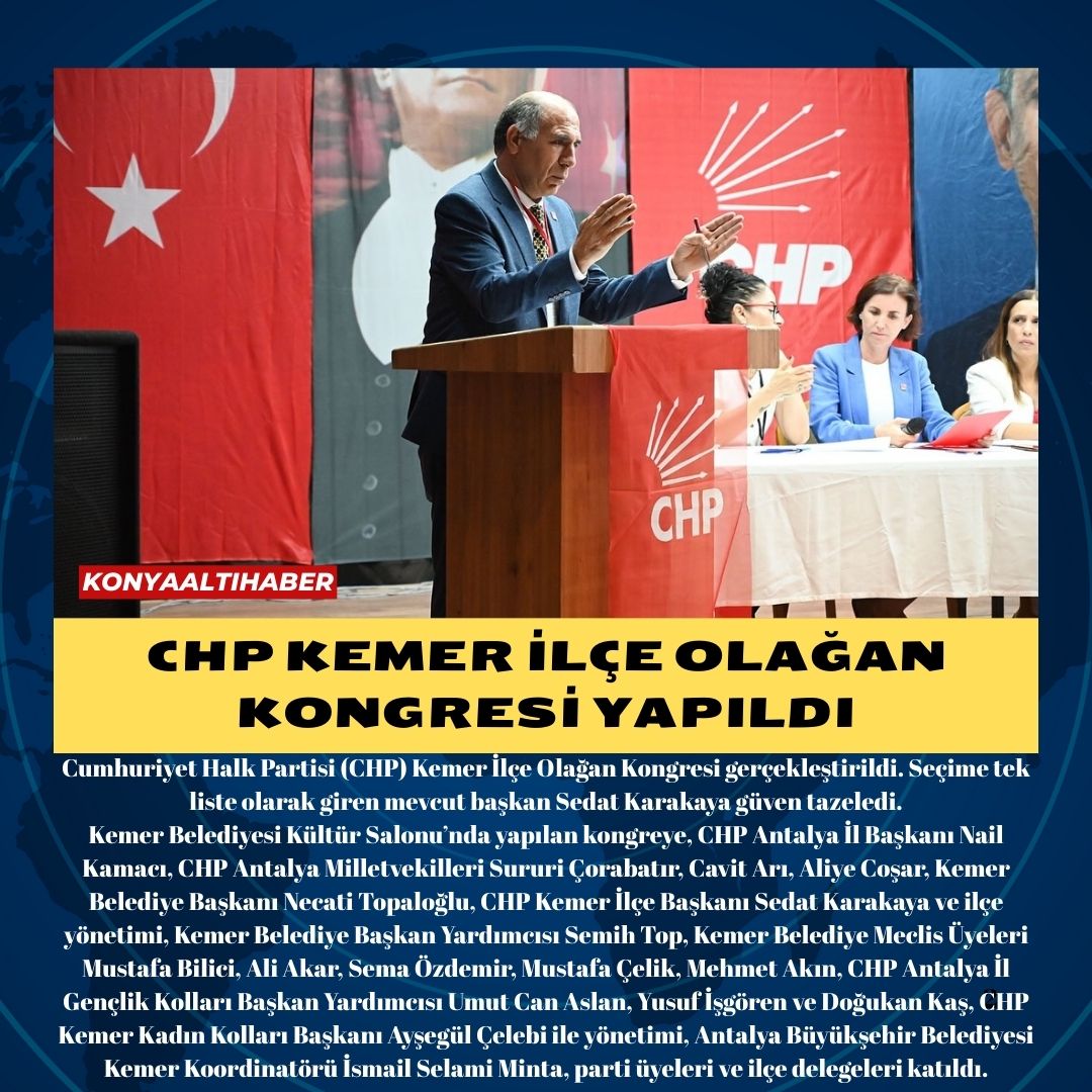 CHP Kemer İlçe Olağan Kongresi yapıldı