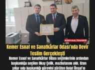 Kemer Esnaf ve Sanatkârlar Odası’nda Devir Teslim Gerçekleşti