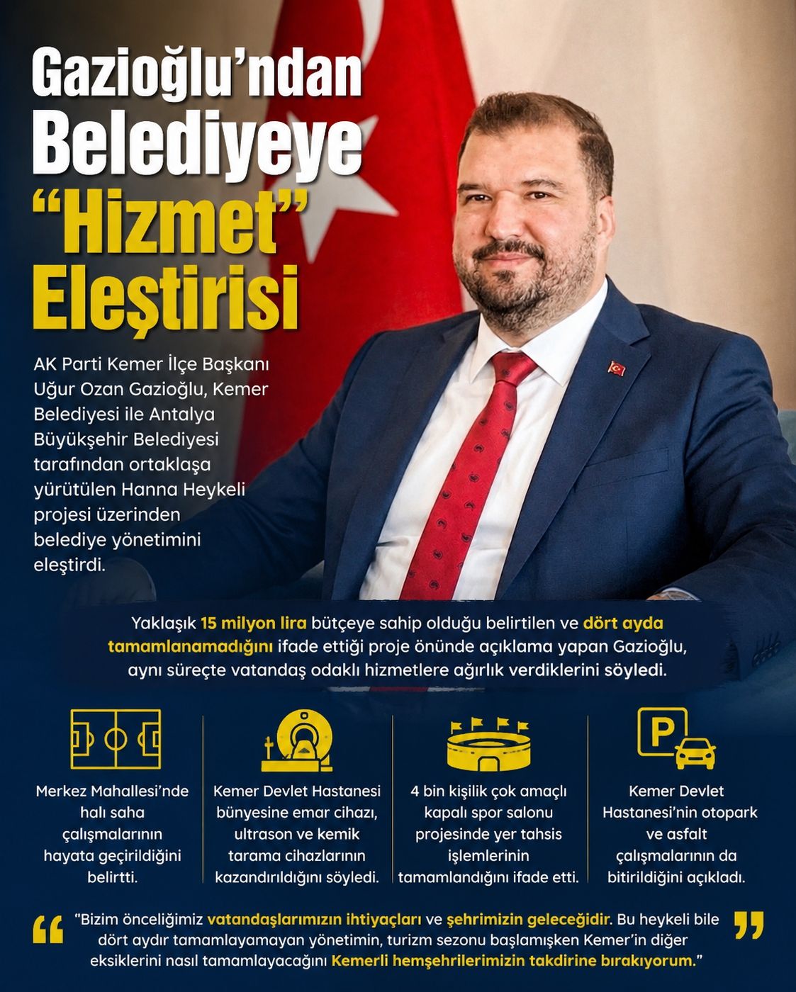 Gazioğlu’ndan Belediyeye “Hizmet” Eleştirisi