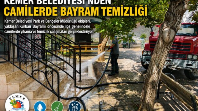 Kemer’de camilerde bayram temizliği