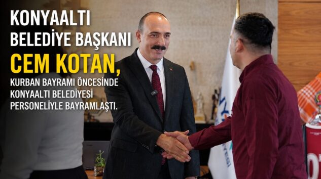 BAŞKAN KOTAN BELEDİYE PERSONELİ İLE BAYRAMLAŞTI