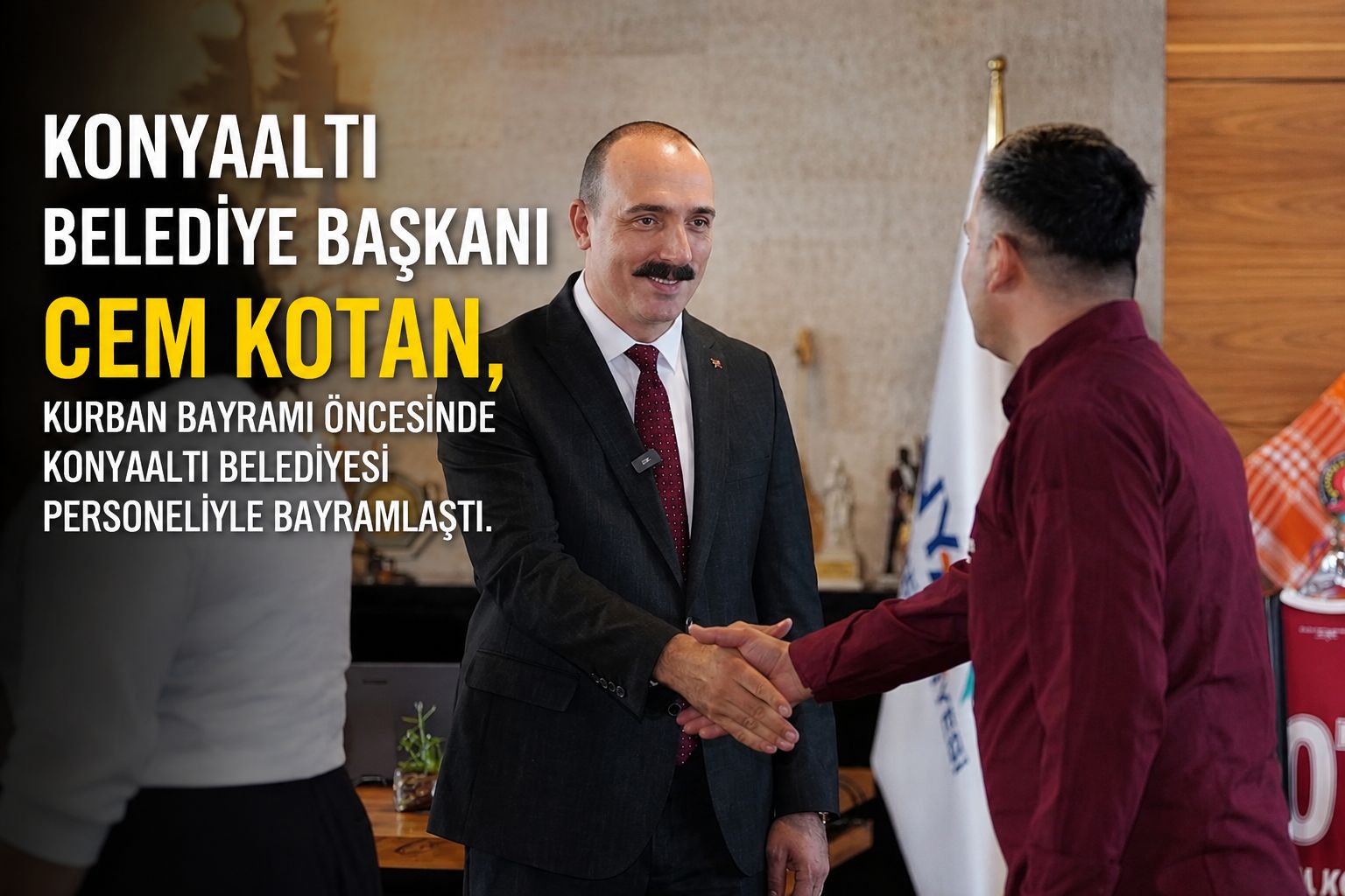 BAŞKAN KOTAN BELEDİYE PERSONELİ İLE BAYRAMLAŞTI