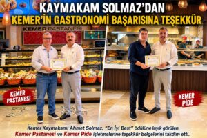 Kaymakam Solmaz’dan Gastronomi Başarısına Teşekkür
