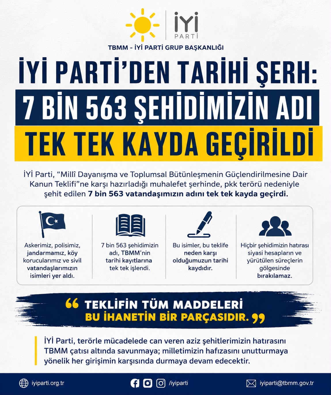 İYİ PARTİ’DEN TARİHİ ŞERH: 7 BİN 563 ŞEHİDİMİZİN ADI TEK TEK KAYDA GEÇİRİLDİ
